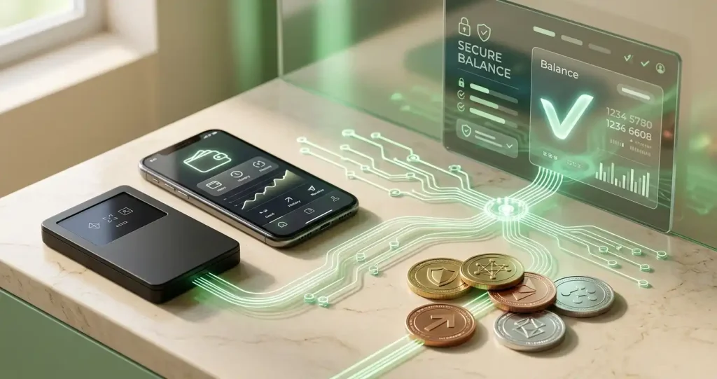 Crypto wallet transfers moving between coins, blockchain networks and a casino balance